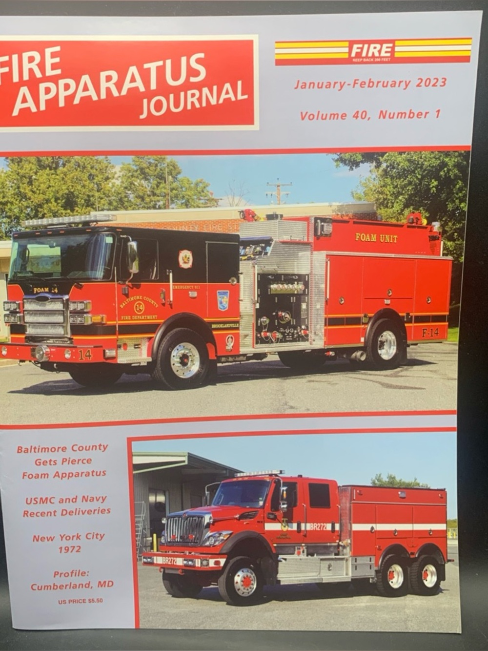 Fire Apparatus Journal Jan February 2023 Vol 40 Number 1 Baltimore County USMC
